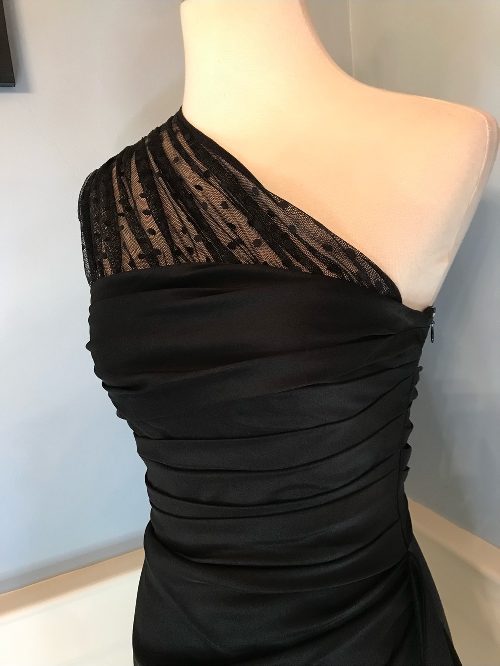 Retro Vintage Style One Shoulder Asymmetrical Sarong Wiggle Cocktail Dress Sz 6 - Picture 2 of 10